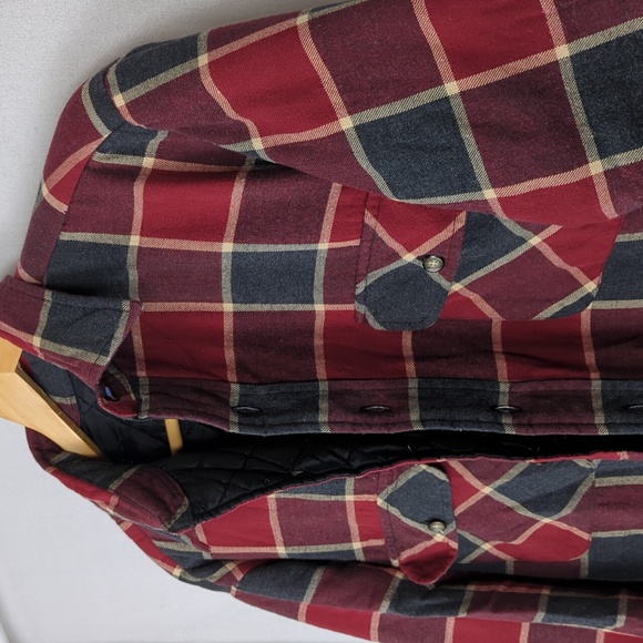 VINTAGE Towncraft Men's Windowpane Check Quilt Lined Flannel Jacket - Picture 2 of 4